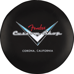 FENDER CUSTOM SHOP CHEVRON LOGO BARSTOOL, BLACK/CHROME