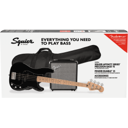 SQUIER PACK AFFINITY SERIES PRECISION BASS PJ MAPLE BLACK