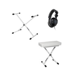 QUIKLOK KEYBUNDLE1-WH Bundle blanc - Stand clavier, siège et casque