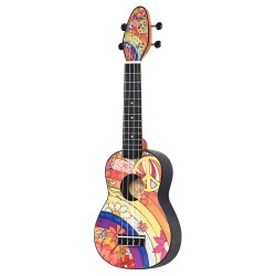 ORTEGA KEIKI  K2-68-L  pack ukulele soprano peace 68 GAUCHER