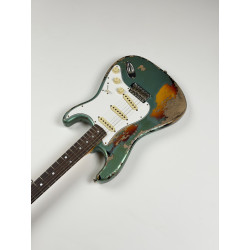 FENDER CUSTOM SHOP STRATOCASTER 1965 SUPER HEAVY RELIC SF Aged Sherwood Green Metallic over 3 Ton Sunburst