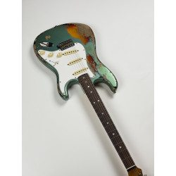 FENDER CUSTOM SHOP STRATOCASTER 1965 SUPER HEAVY RELIC SF Aged Sherwood Green Metallic over 3 Ton Sunburst
