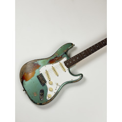 FENDER CUSTOM SHOP STRATOCASTER 1965 SUPER HEAVY RELIC SF Aged Sherwood Green Metallic over 3 Ton Sunburst