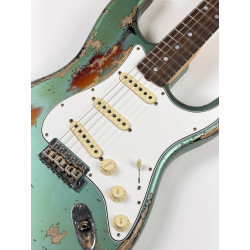 FENDER CUSTOM SHOP STRATOCASTER 1965 SUPER HEAVY RELIC SF Aged Sherwood Green Metallic over 3 Ton Sunburst