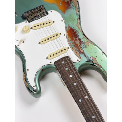 FENDER CUSTOM SHOP STRATOCASTER 1965 SUPER HEAVY RELIC SF Aged Sherwood Green Metallic over 3 Ton Sunburst