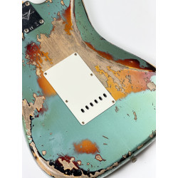 FENDER CUSTOM SHOP STRATOCASTER 1965 SUPER HEAVY RELIC SF Aged Sherwood Green Metallic over 3 Ton Sunburst
