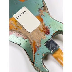 FENDER CUSTOM SHOP STRATOCASTER 1965 SUPER HEAVY RELIC SF Aged Sherwood Green Metallic over 3 Ton Sunburst