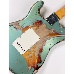 FENDER CUSTOM SHOP STRATOCASTER 1965 SUPER HEAVY RELIC SF Aged Sherwood Green Metallic over 3 Ton Sunburst