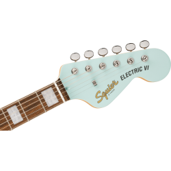 SQUIER PARANORMAL ELECTRIC VI LRL DAPHNE BLUE MATCHING HEADSTOCK